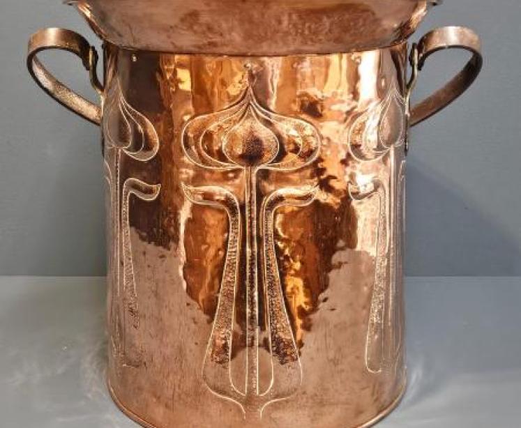 Art Nouveau Copper Coal Scuttle - Image 4