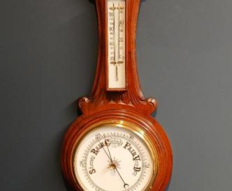 Victorian Solid Walnut Banjo Barometer - Image 1