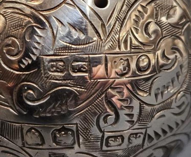 Pair of Engraved Silver Peppers - Image 4