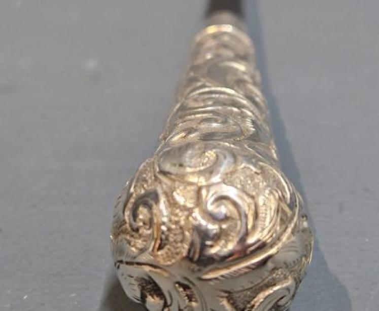 Victorian Silver & Ebony Conductor's Baton - Image 5