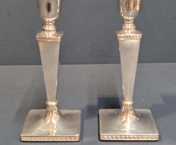 Pair of George V Period Walker & Hall Silver Candlesticks - Image 7