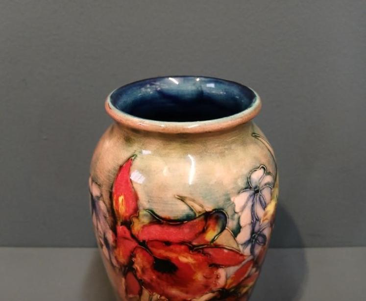 Moorcroft Slipper Orchid Flambe Glazed Vase - Image 4