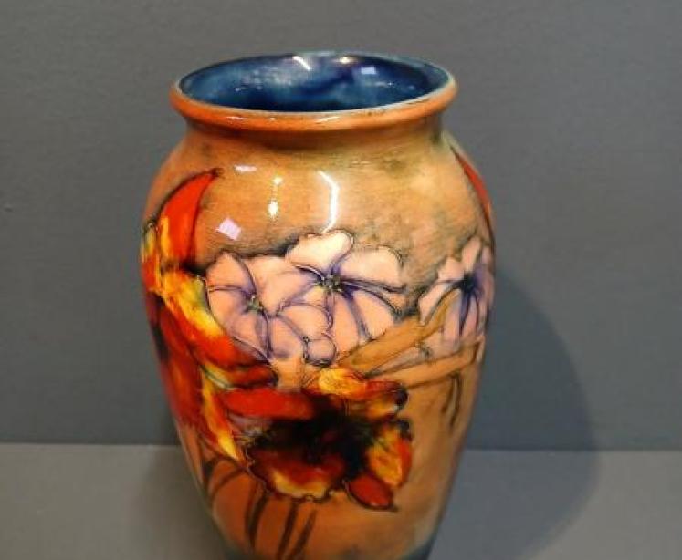 Moorcroft Slipper Orchid Flambe Glazed Vase - Image 7