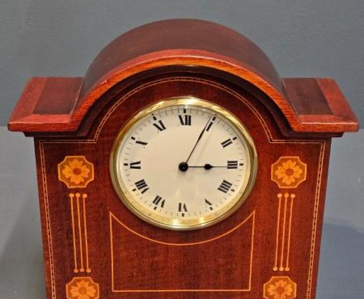 Fine Quality Edwardian Inlaid Mahogany Mantel Clock - Image 3