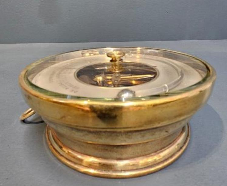 Skeletonised Marine Barometer with Thermometer - Image 2