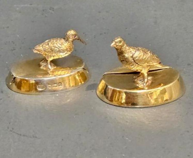 Edwardian Silver Gilt Menu Holders  - Image 1