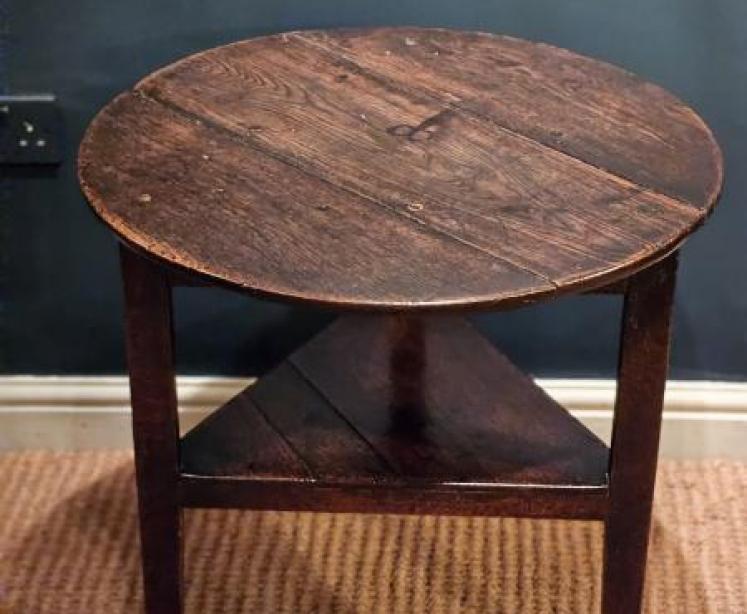 George III Oak Cricket Table - Image 1