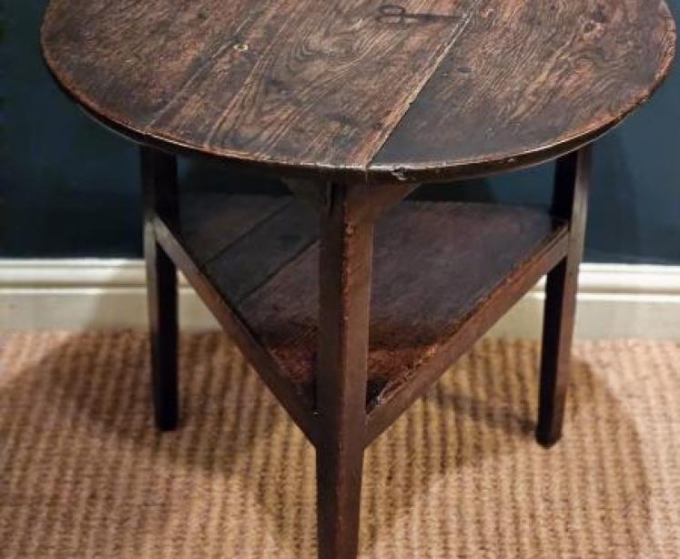 George III Oak Cricket Table - Image 7