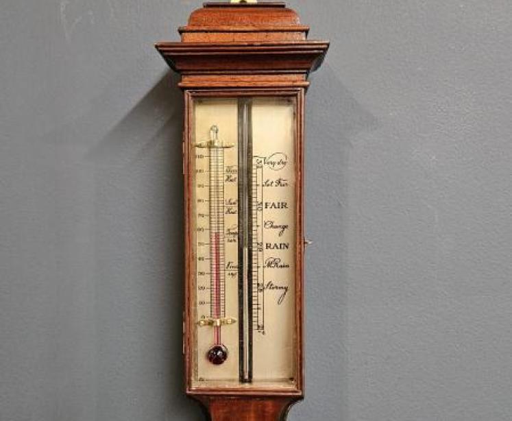 Late Victorian Mahogany Stick Barometer - Image 2