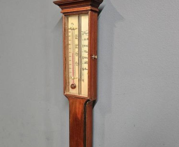 Late Victorian Mahogany Stick Barometer - Image 6