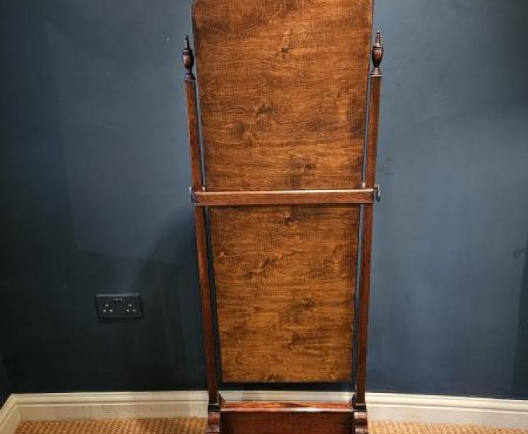 Edwardian Walnut Cheval Mirror - Image 2
