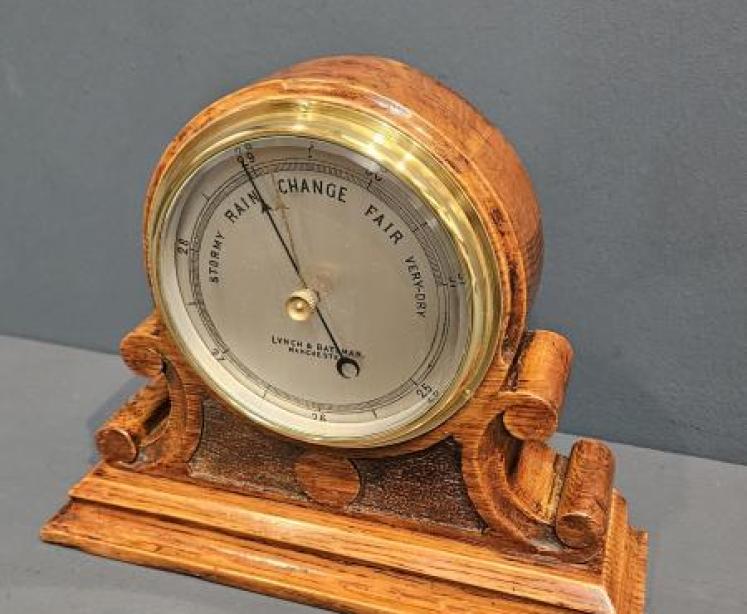 Victorian Oak Desktop Barometer by Lynch and Bateman - Image 2