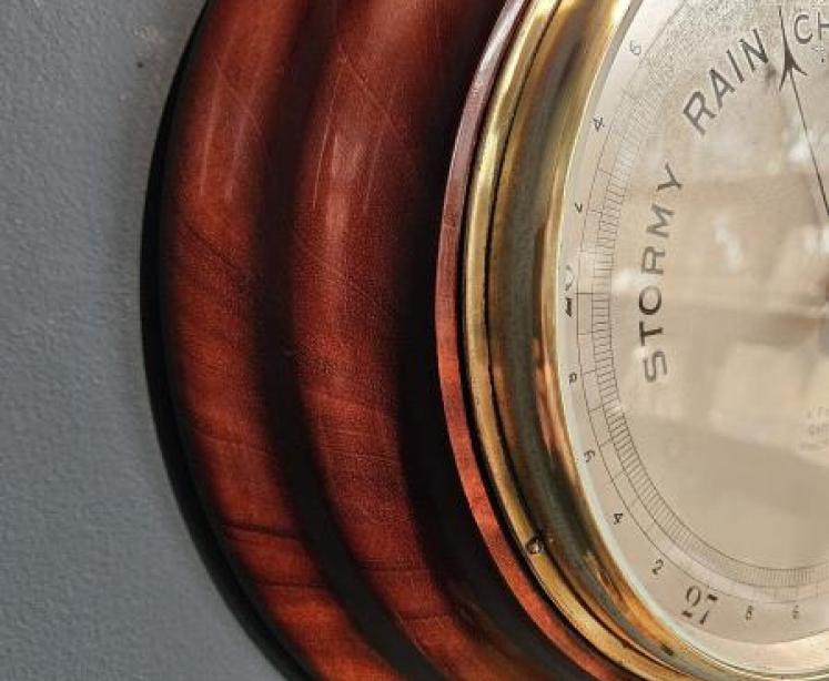 Victorian Turned Walnut Barometer by A Franks of Manchester - Image 2