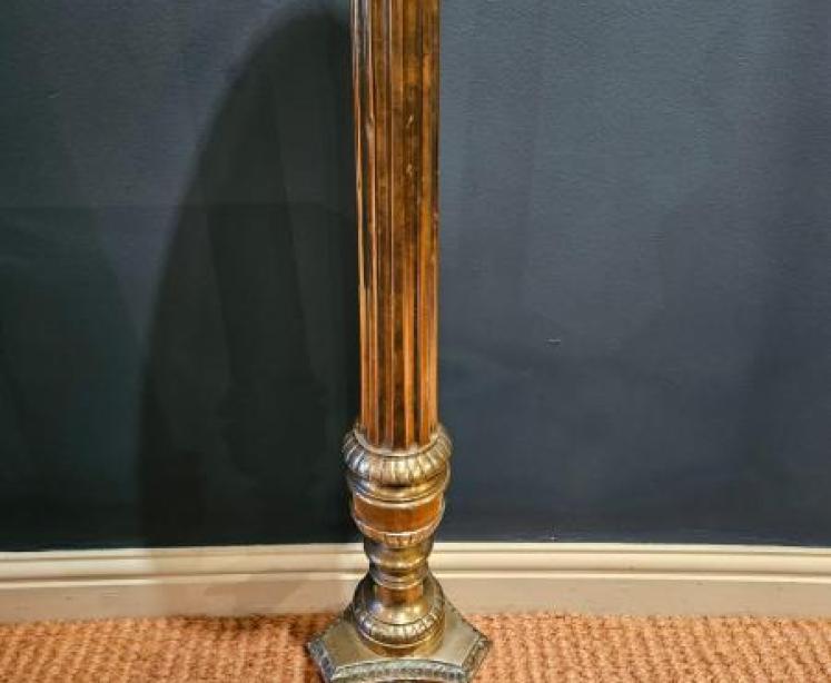 Early Victorian Pair of Floor Standing Brass Pricket Candlesticks - Image 6