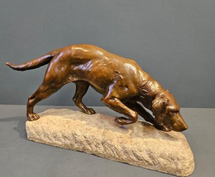 Bronze of a Pointer by Georges Gardet - Image 1