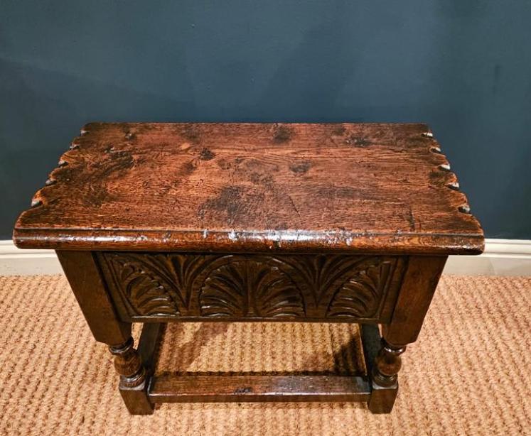 George III Oak Box Stool  - Image 3