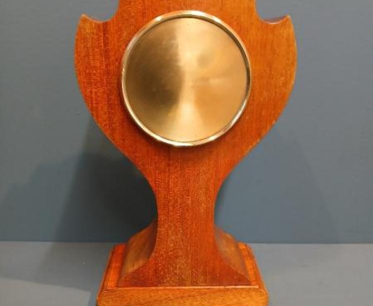 Edwardian Art Nouveau Fruitwood Inlaid Mantel Clock - Image 5