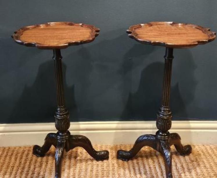 Pair of Edwardian Mahogany Wine Tables - Image 1