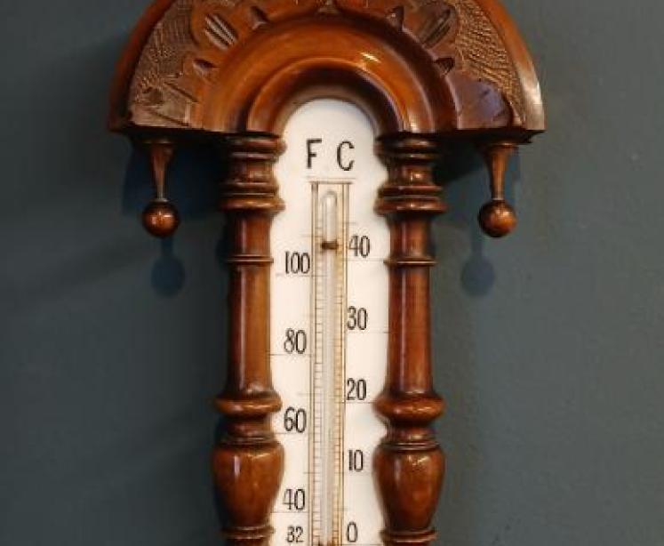 Victorian Walnut Pendant Banjo Barometer - Image 3