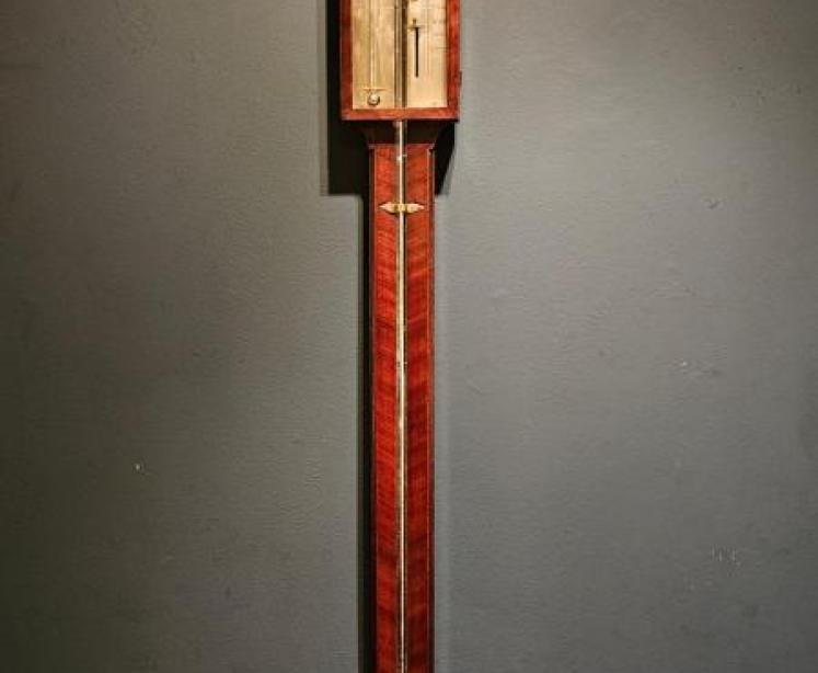 Georgian Mahogany Stick Barometer by H Andrews of Royston - Image 1