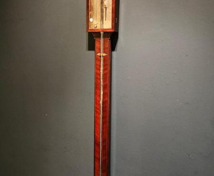 Georgian Mahogany Stick Barometer by H Andrews of Royston - Image 2