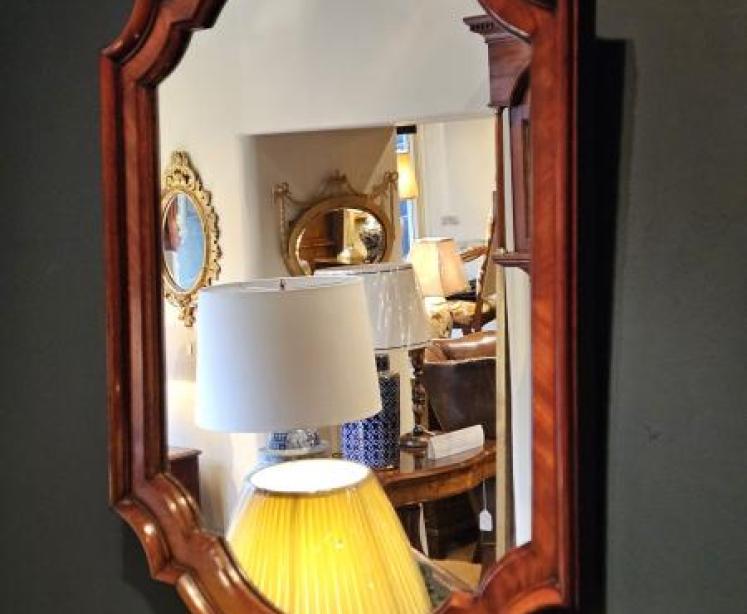 Early Victorian Figured Mahogany Mirror - Image 3