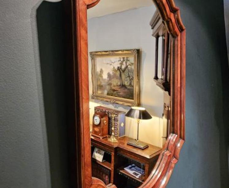 Early Victorian Figured Mahogany Mirror - Image 5