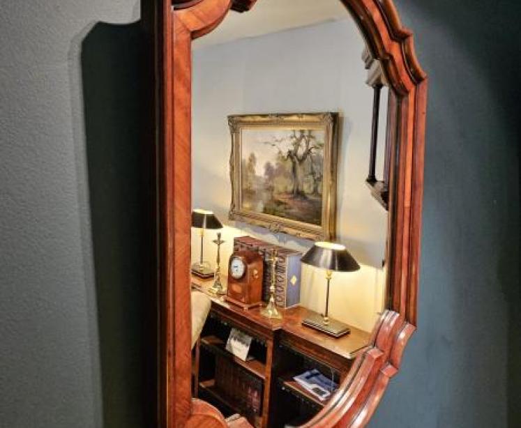 Early Victorian Figured Mahogany Mirror - Image 6