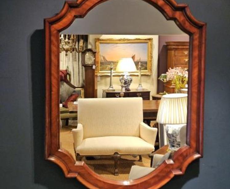 Early Victorian Figured Mahogany Mirror - Image 7
