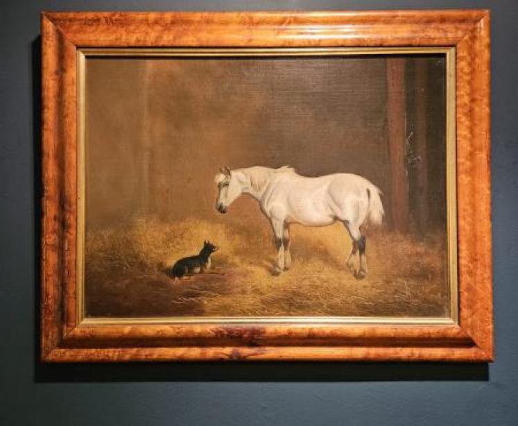 Victorian Oil Painting of a Grey Mare - Image 1