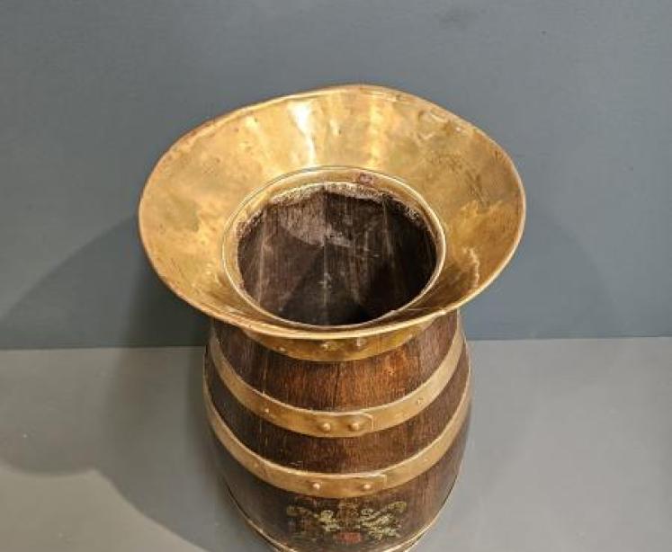 Victorian Brass Bound Spittoon - Image 3
