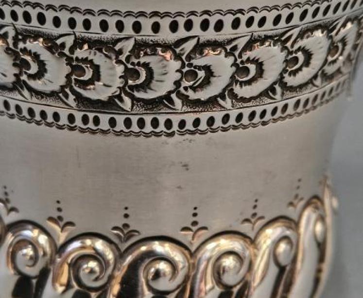 Victorian Embossed Silver Beaker - Image 5