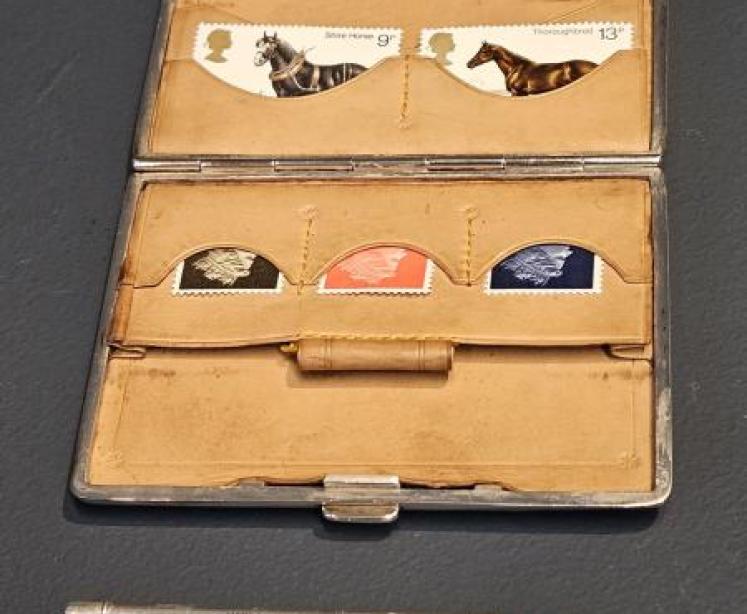 Edwardian Silver Note and Stamp Case with Pencil by William Comyns - Image 1