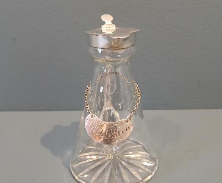 George V Silver Whisky Noggin & Label - Image 2