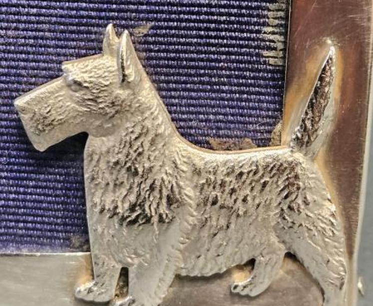 George V Silver Scottie Dog Motif Photo Frame - Image 2