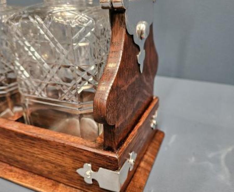 Victorian Briefcase Opening Tantalus by Hobbs - Image 7