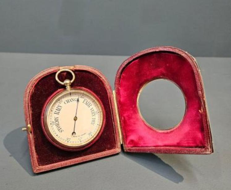 Victorian Silver Pocket Barometer Case with Barometer - Image 3