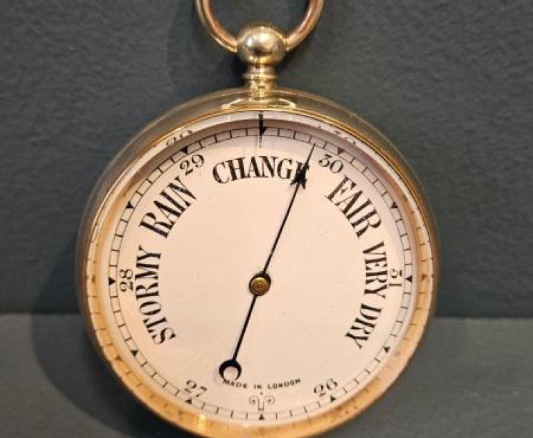 Victorian Silver Pocket Barometer Case with Barometer - Image 5