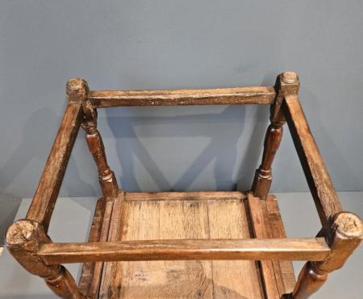 Unusual Low Proportioned George II Oak Side Table - Image 4