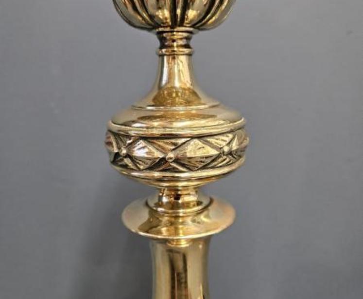 Large Edwardian Brass Table Lamp - Image 4