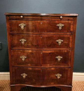 Edwardian Walnut Serpentine Chest of Drawers