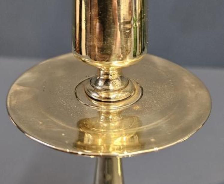 Pair of Solid Brass Art Nouveau Candlesticks  - Image 4