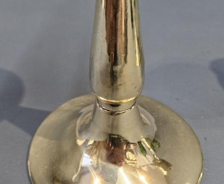 Pair of Solid Brass Art Nouveau Candlesticks  - Image 5