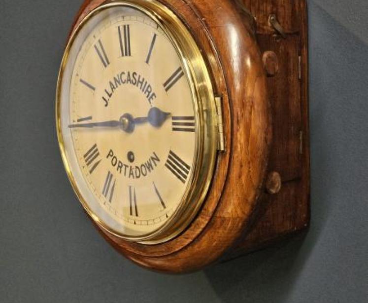 Victorian Oak 8" Dial Fusee Wall Clock - Image 6