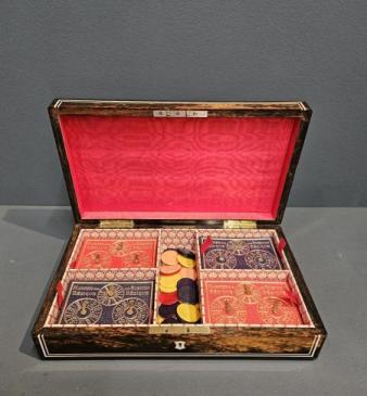 Victorian Coromandel Card Box & Contents