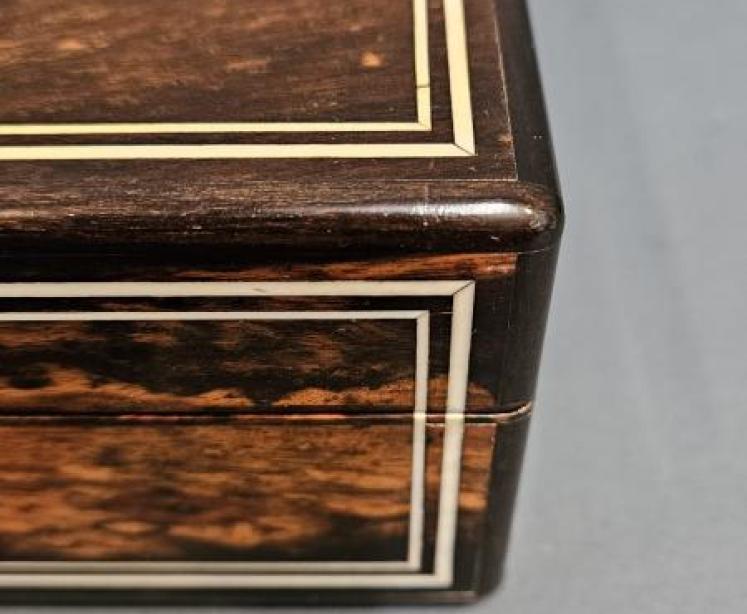 Victorian Coromandel Card Box & Contents - Image 6