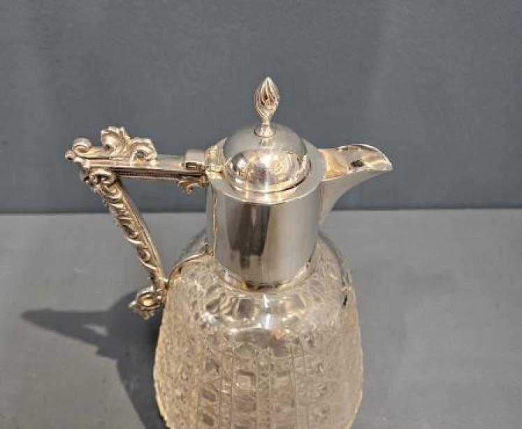 Victorian Silver and Crystal Claret Jug - Image 3
