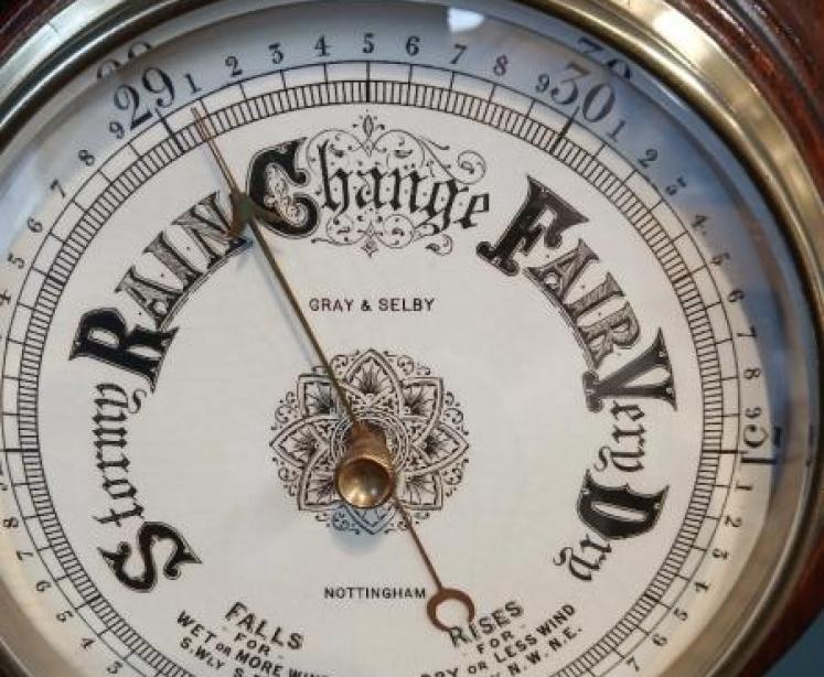 Victorian Polished Oak Nottingham Banjo Barometer - Image 4