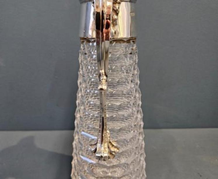 Edwardian Silver and Crystal Claret Jug - Image 7