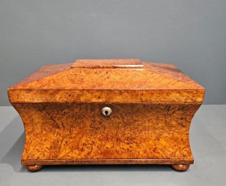 Superb Regency Pollard Oak Tea Caddy - Image 4